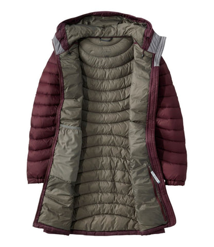 Women's Ultralight 850 Down Hooded Coat, Three-Quarter Length - US 4910