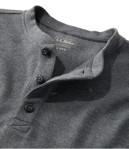 Men's Unshrinkable Mini-Waffle Henley, Long-Sleeve Traditional Fit - US 1133