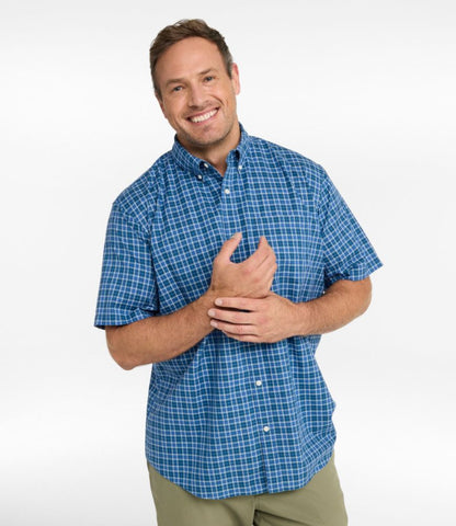 Men's Wrinkle-Free Kennebunk Sport Shirt, Traditional Fit Short-Sleeve Check - US 4804