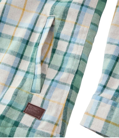 Women's Scotch Plaid Flannel Shirt, Sherpa-Lined Zip Hoodie - US 8180