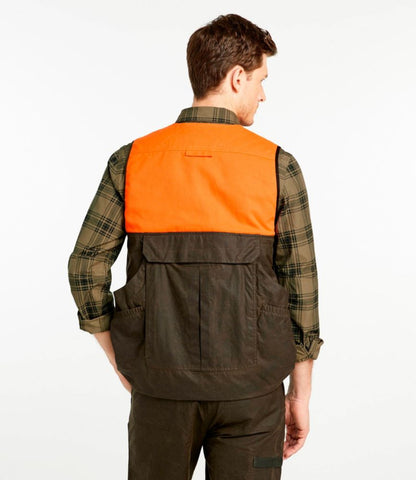 Men's Double L Waxed-Cotton Upland Vest, Hunter Orange - US 2981