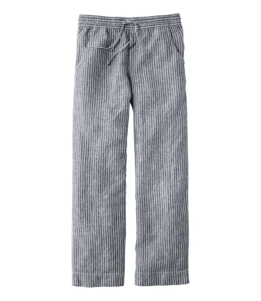 Women's Premium Washable Linen Pull-On Pants, Stripe - US 5014