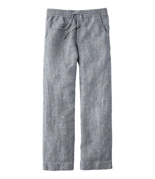 Women's Premium Washable Linen Pull-On Pants, Stripe - US 5014