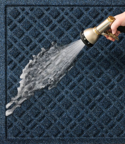Heavyweight Recycled Waterhog Doormat, Plaid - US 0992