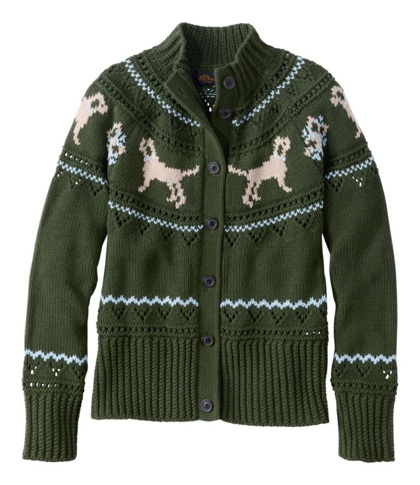 Women's Signature Cotton Fisherman Sweater, Short Cardigan Fair Isle - US 8653