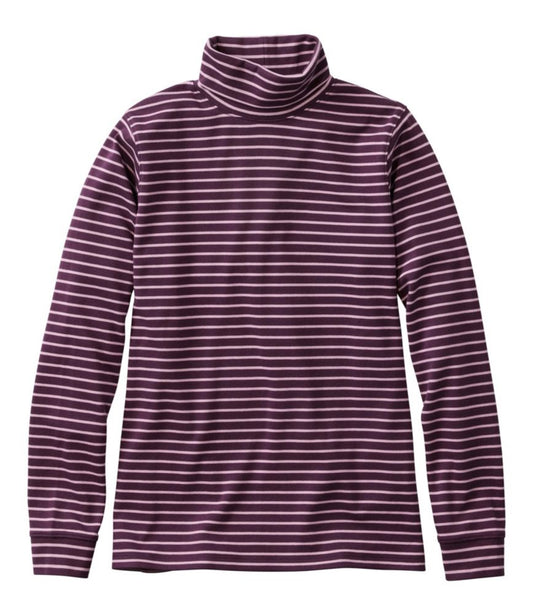 Women's L.L.Bean Interlock Turtleneck, Long-Sleeve Stripe - US 9112