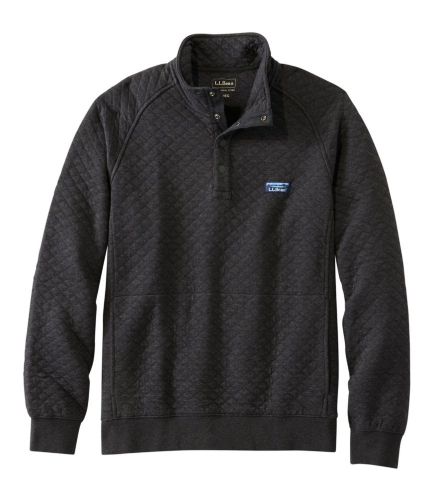 Men's Quilted Sweatshirt, Mockneck - US 7836