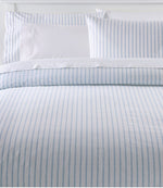 Sunwashed Percale Comforter Cover, Stripe Leaf - US 1017
