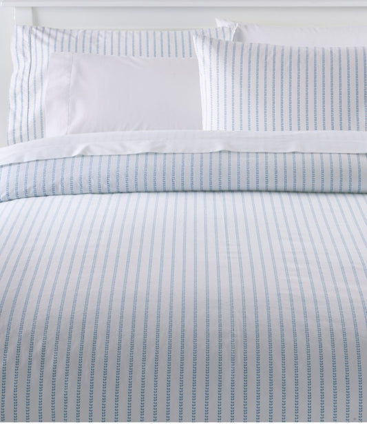 Sunwashed Percale Comforter Cover, Stripe Leaf - US 1017