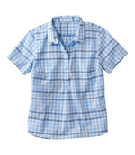 Women's Vacationland Seersucker Shirt, Short-Sleeve Popover Plaid - US 0234