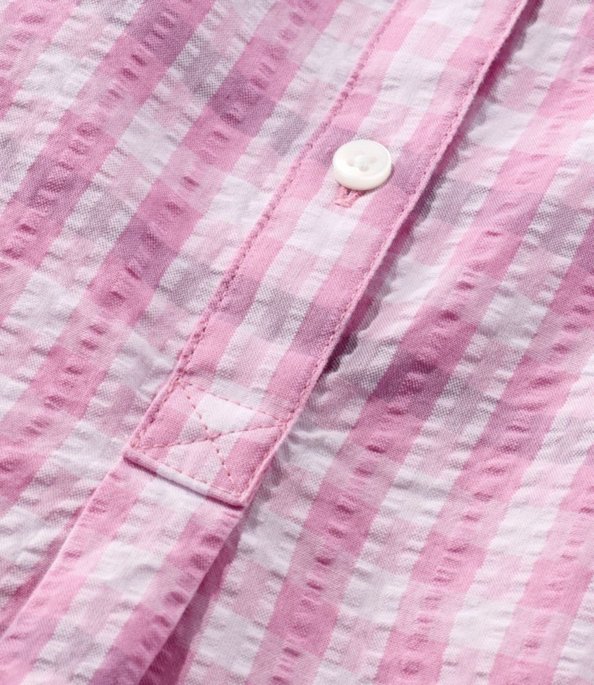 Women's Vacationland Seersucker Shirt, Short-Sleeve Popover Plaid - US 5539