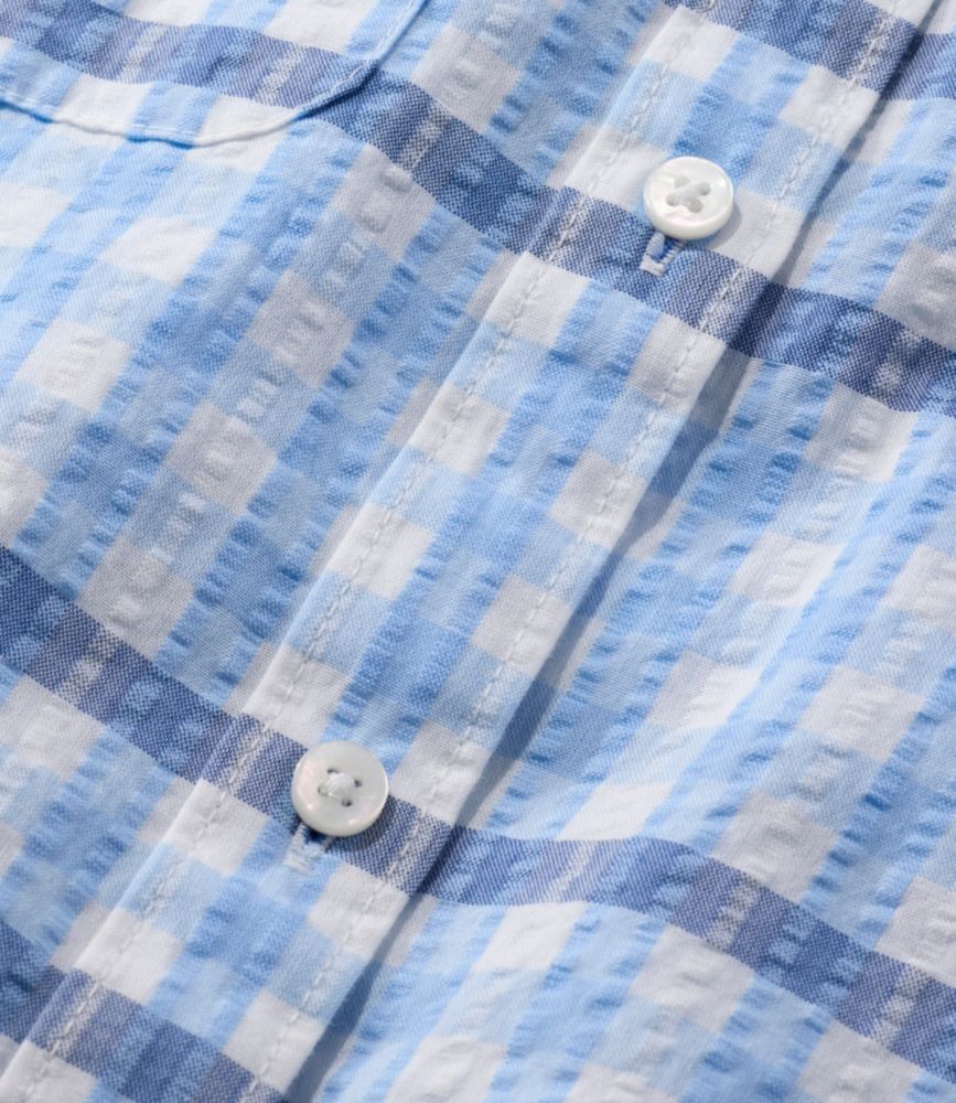 Women's Vacationland Seersucker Shirt, Long-Sleeve Plaid - US 3402