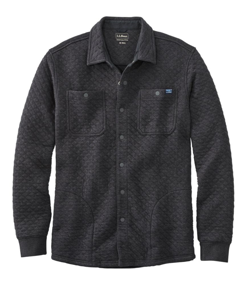 Men's Quilted Sweatshirts, Snap Overshirt - US 0414