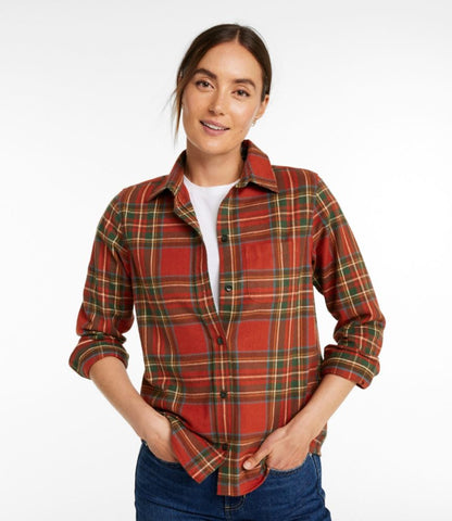 Women's Scotch Plaid Flannel Shirt, Relaxed - US 1247