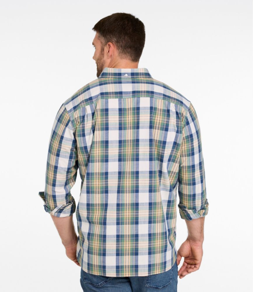 Men's Comfort Stretch® Chambray Shirt, Traditional Untucked Fit, Long-Sleeve, Print - US 2645