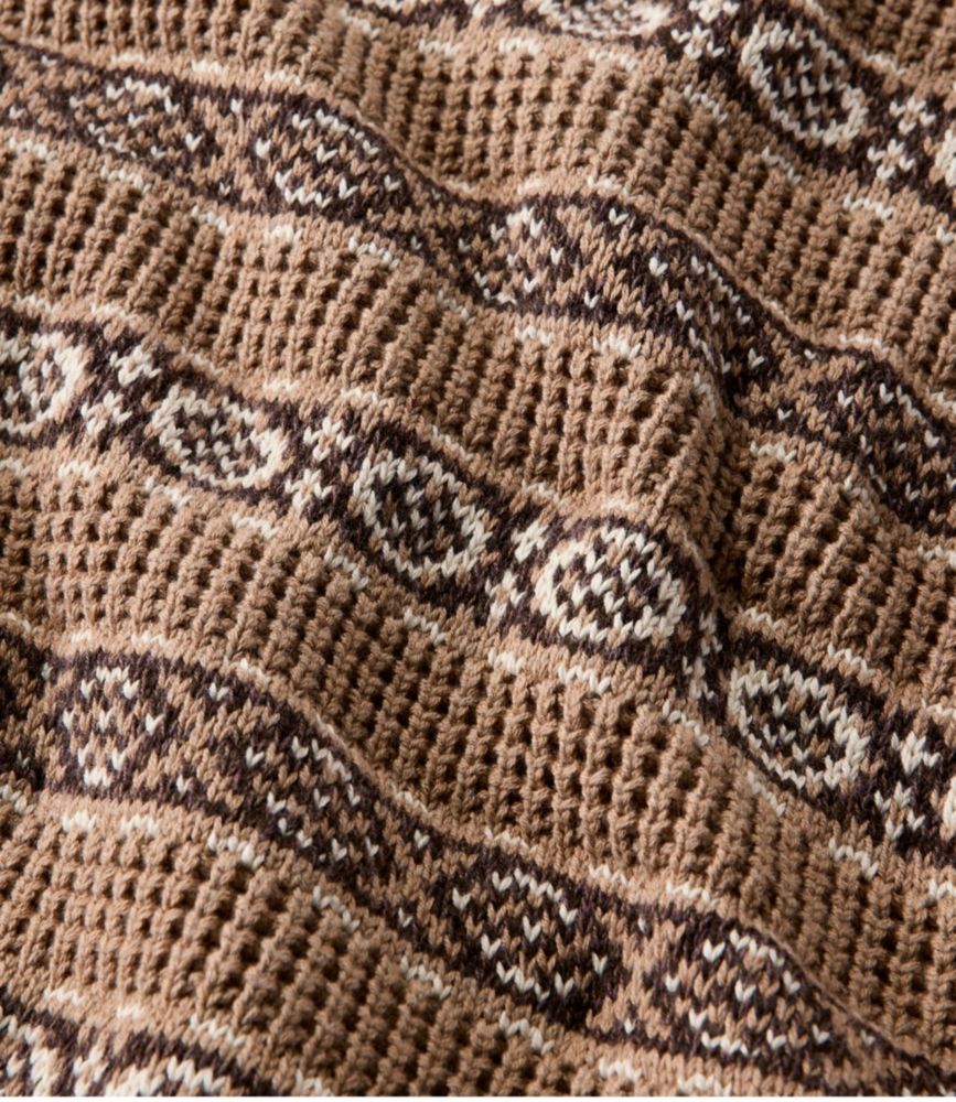 Men's L.L.Bean Organic Cotton Waffle Sweater, Crewneck, Fair Isle - US 9161