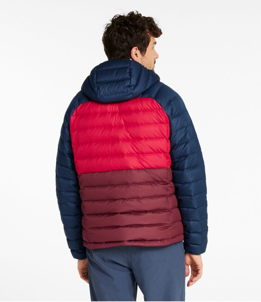 Men's Bean's Down Hooded Jacket, Colorblock - US 9640