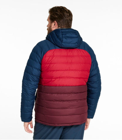 Men's Bean's Down Hooded Jacket, Colorblock - US 9640