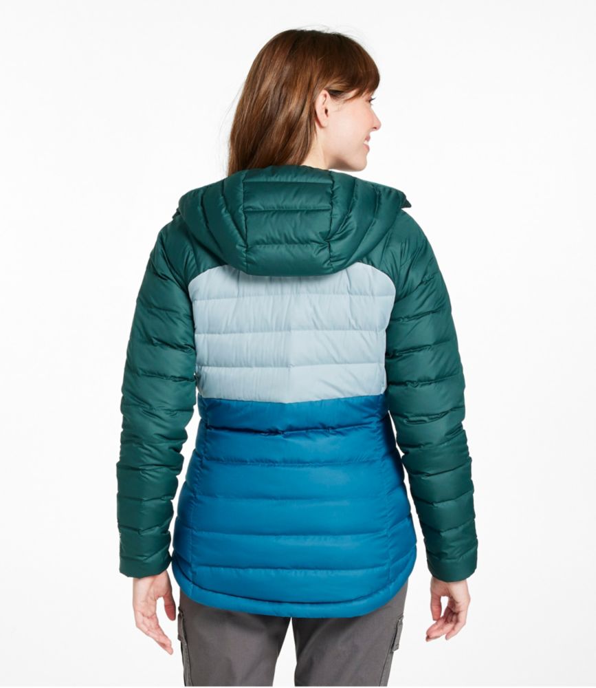 Women's Bean's Down Hooded Jacket, Colorblock - US 1119