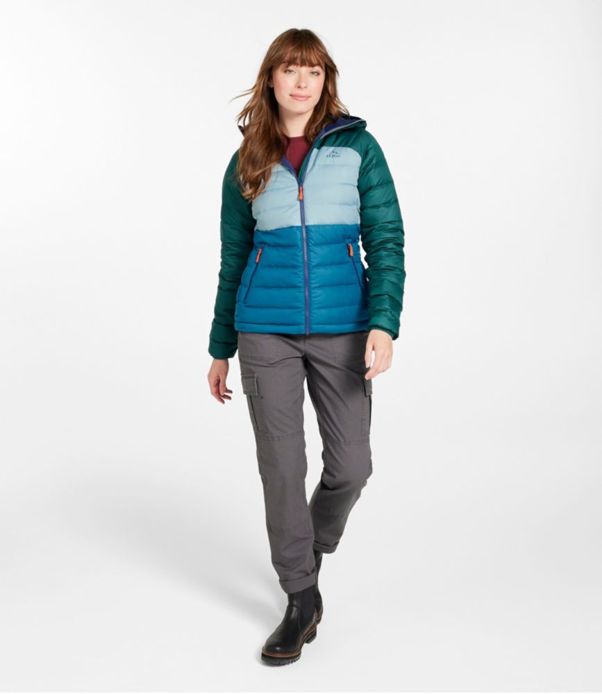Women's Bean's Down Hooded Jacket, Colorblock - US 1119
