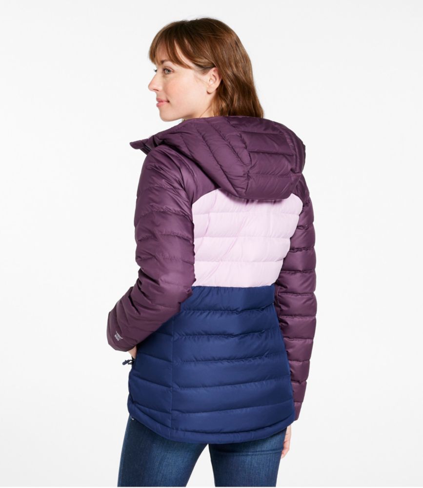 Women's Bean's Down Hooded Jacket, Colorblock - US 5242