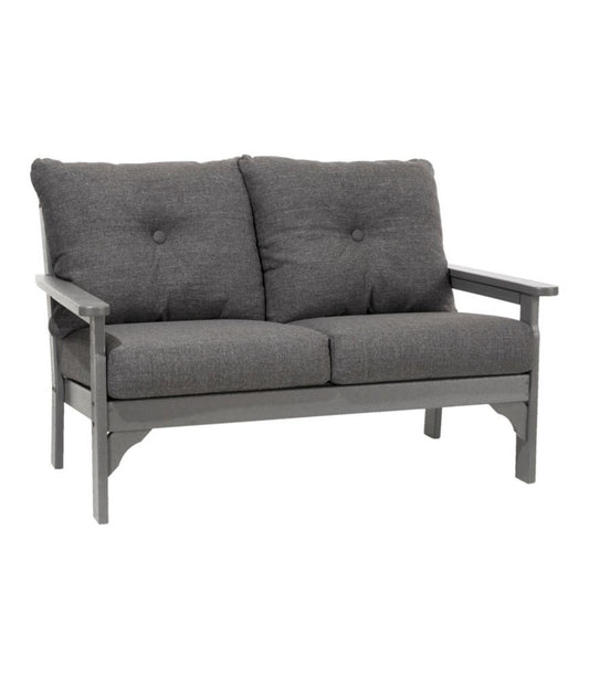 All-Weather Patio Loveseat with Textured Cushion, Slate Gray - US 1877
