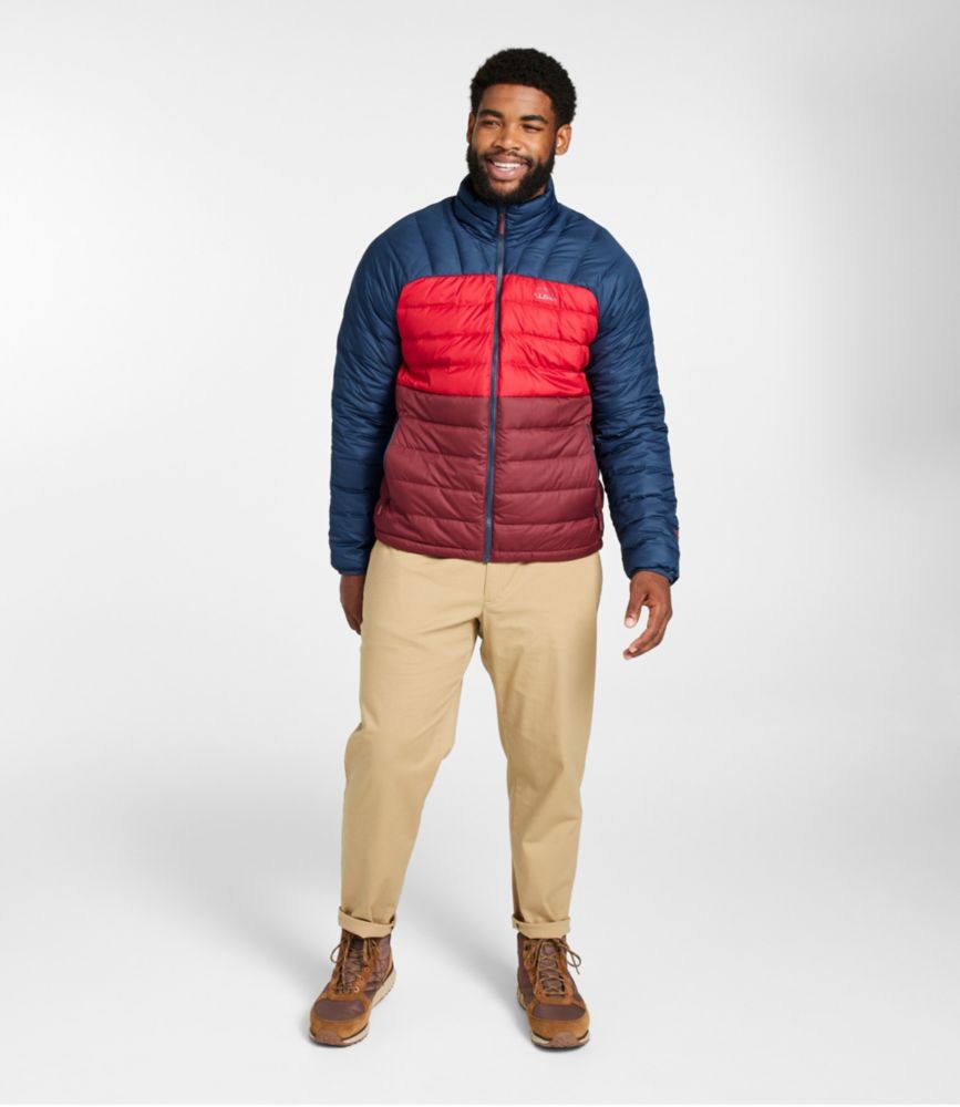 Men's Bean's Down Jacket, Colorblock - US 7497