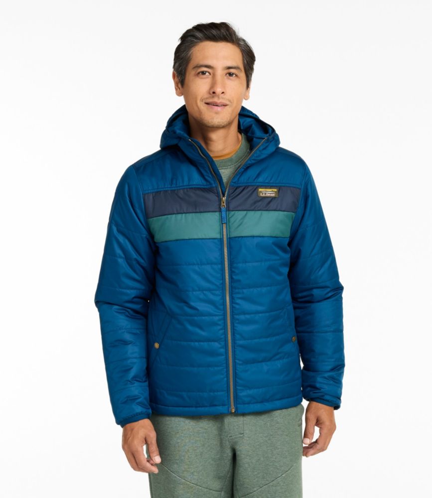 Men's Mountain Classic Puffer Hooded Jacket, Colorblock - US 0160