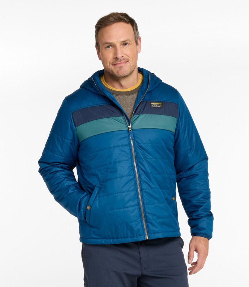 Men's Mountain Classic Puffer Hooded Jacket, Colorblock - US 0160