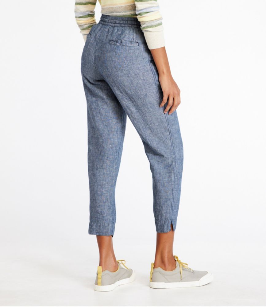 Women's Premium Linen Pull-On Ankle Pants, Mid-Rise Tapered-Leg - US 1052