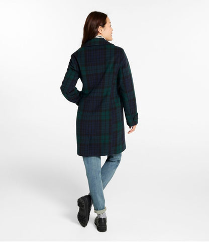 Women's Classic Lambswool Polo Coat, Three-Quarter, Pattern - US 1505