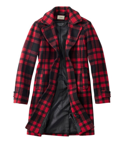 Women's Classic Lambswool Polo Coat, Three-Quarter, Pattern - US 9809