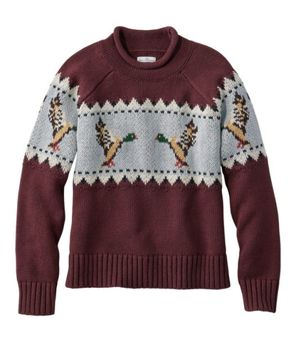 Women's Signature Original Cotton Sweater, Rollneck Novelty - US 7825