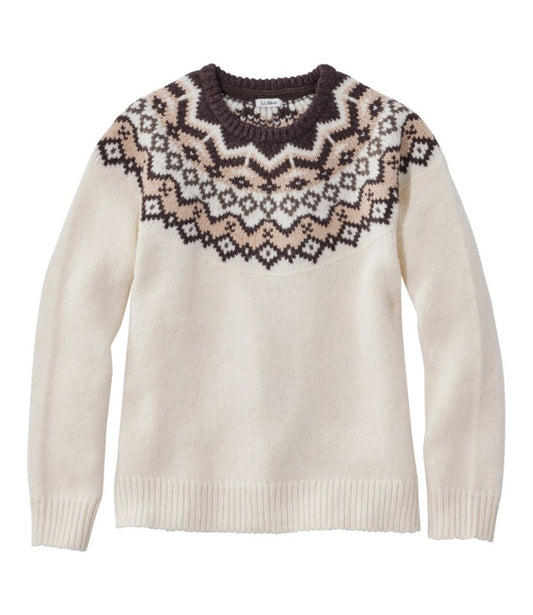 Women's Bean's Classic Ragg Wool Sweater, Crewneck Fair Isle - US 6385