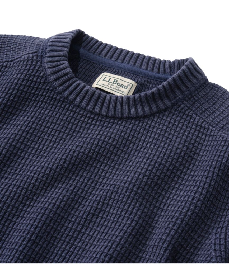 Men's Sunwashed Textured Cotton Sweater, Crewneck - US 4153