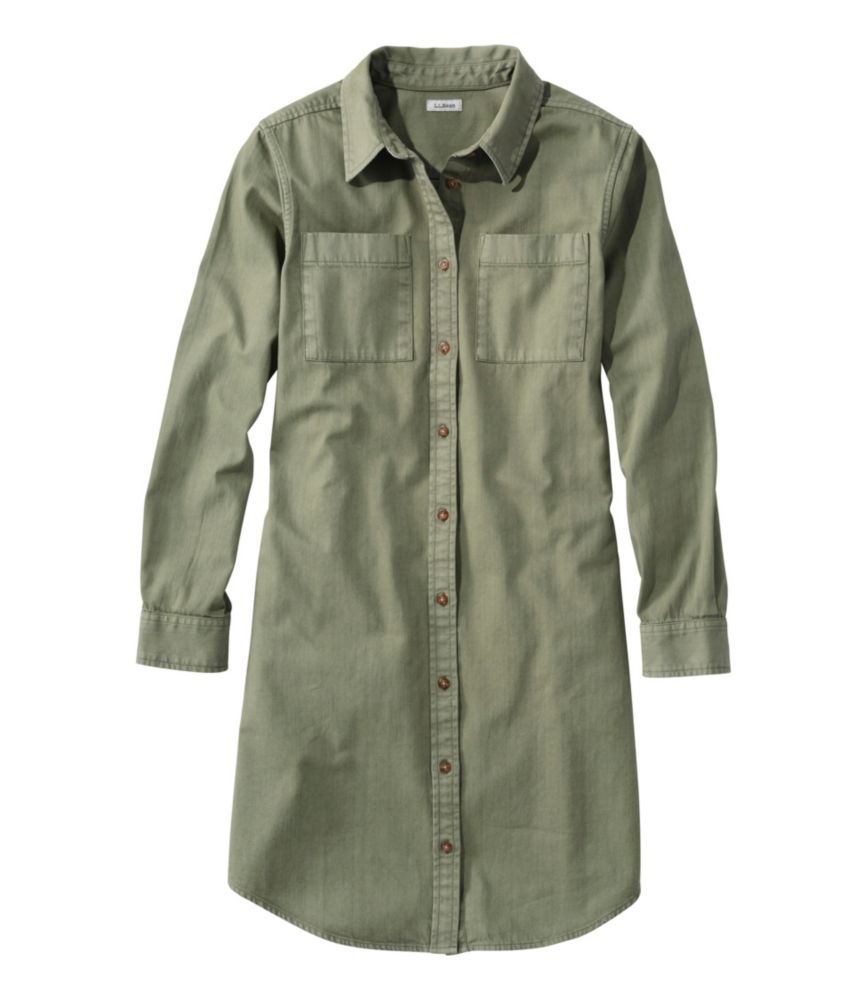 Women's L.L. Bean Heritage Washed Denim Shirt Dress, Garment-Dye - US 5415