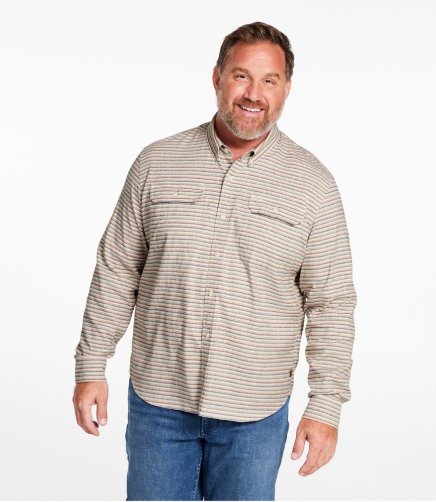 Men's Stonecoast Hemp Shirt, Long-Sleeve, Slightly Fitted Untucked Fit, Stripe - US 4287