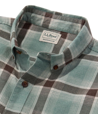 Men's Brushed Jaspé Twill Shirt, Plaid, Traditional Untucked Fit - US 6140
