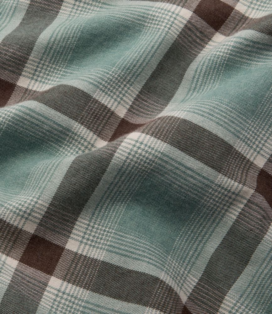 Men's Brushed Jaspé Twill Shirt, Plaid, Traditional Untucked Fit - US 6140