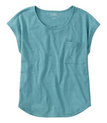 Women's Lakeside Linen/Cotton Tee, Short-Sleeve Scoopneck - US 3880