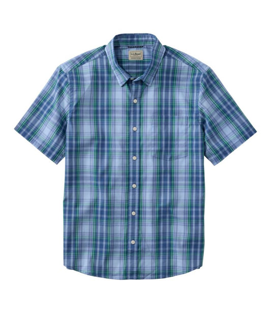 Men's Comfort Stretch Performance® Shirt, Short-Sleeve, Slightly Fitted Untucked Fit, Plaid - US 2736