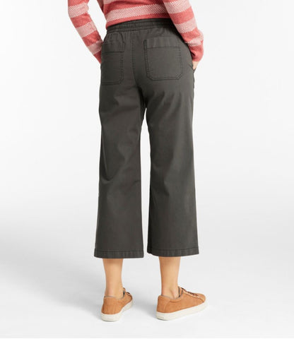 Women's Lakewashed Pull-on Chinos, Mid-Rise Wide-Leg Crop - US 3247