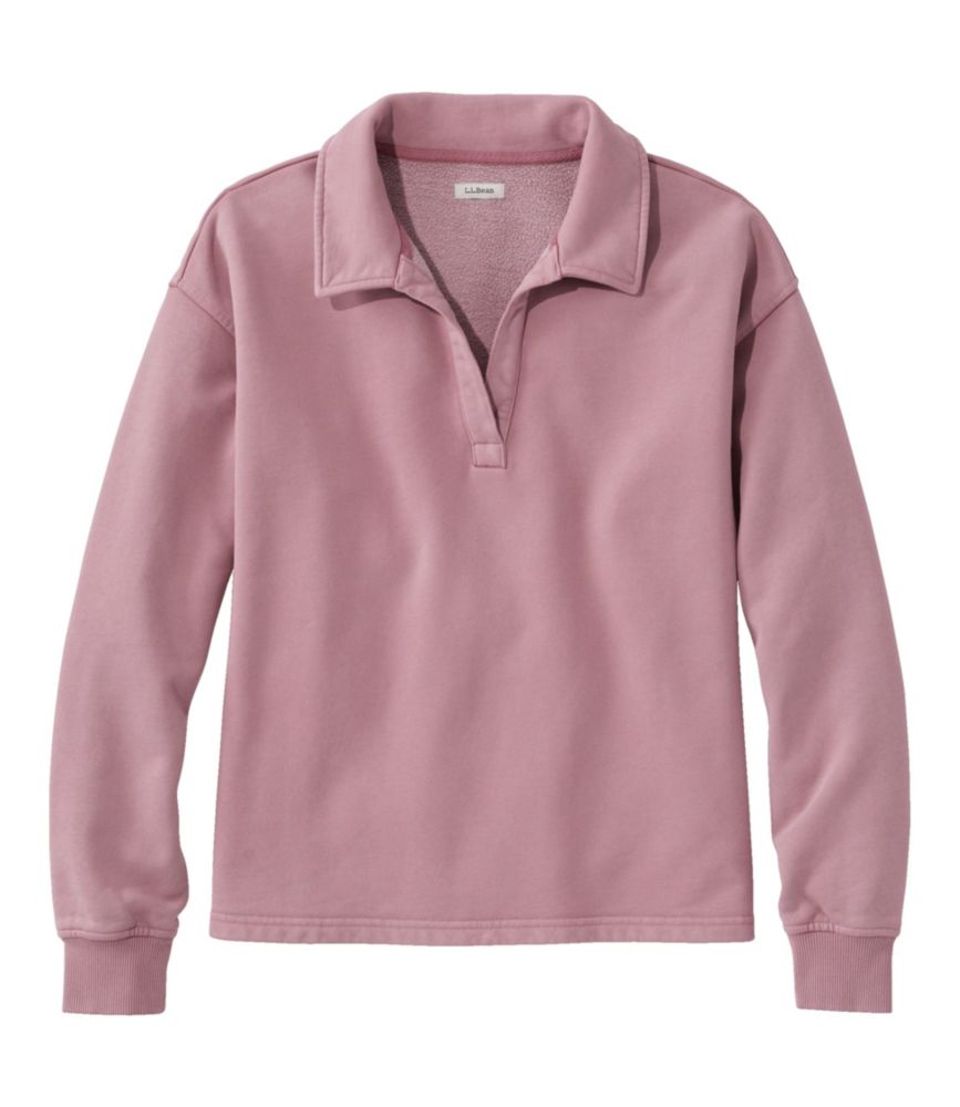 Women's Sunwashed Sweats, Splitneck Polo - US 3629