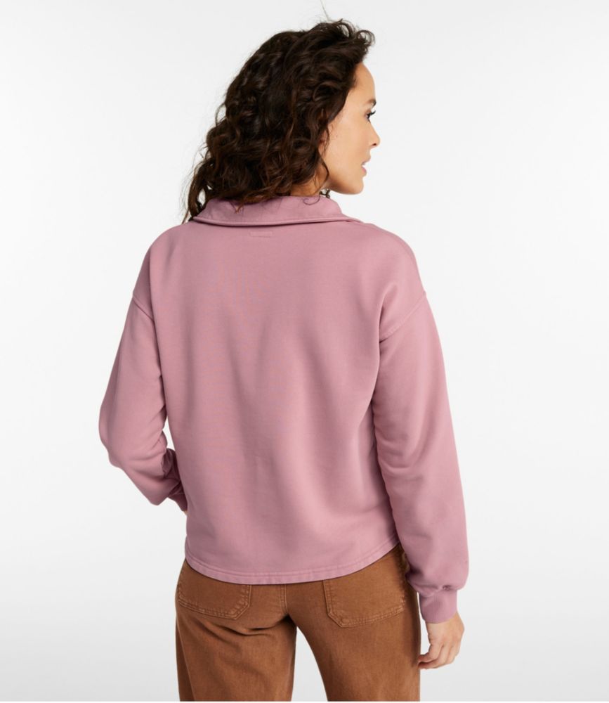 Women's Sunwashed Sweats, Splitneck Polo - US 3629