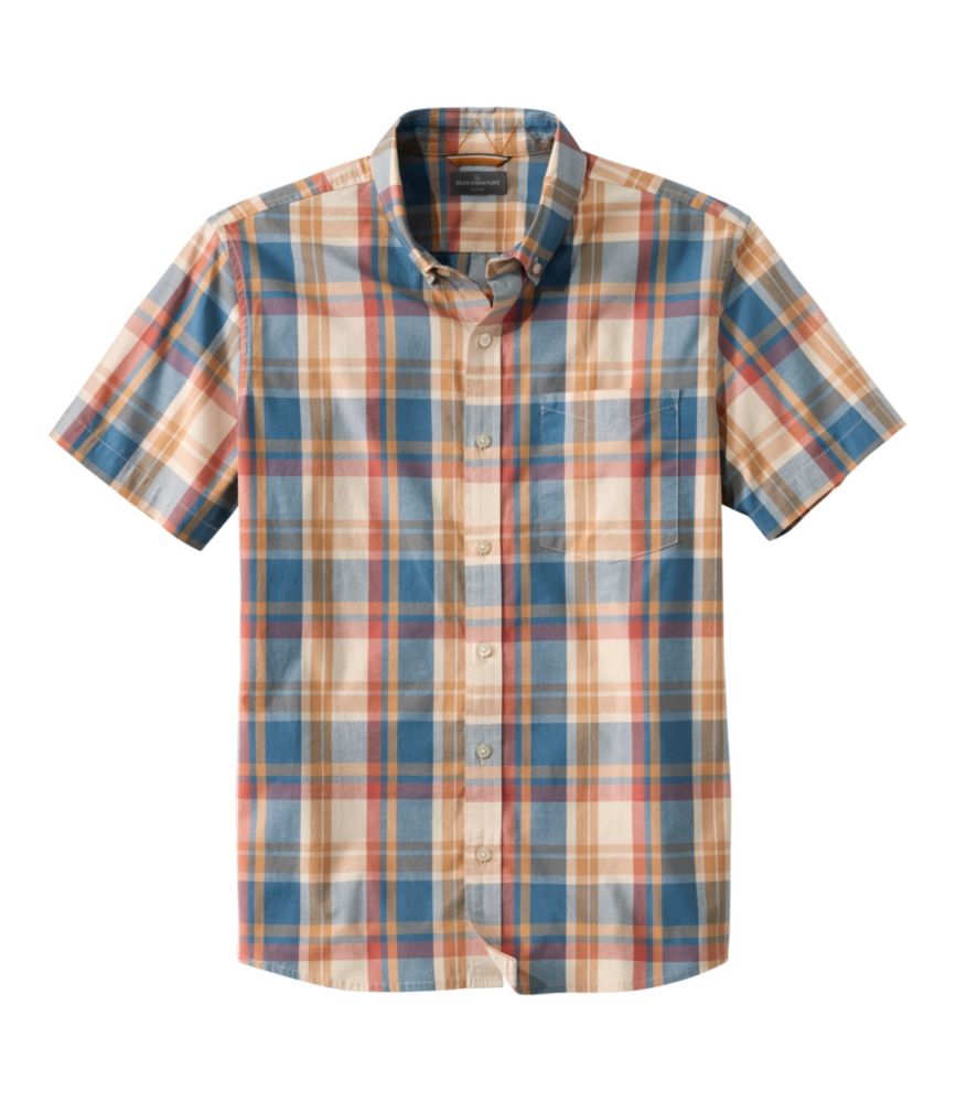 Men's Signature Stretch Poplin Shirt, Short-Sleeve, Slim Fit - US 3870