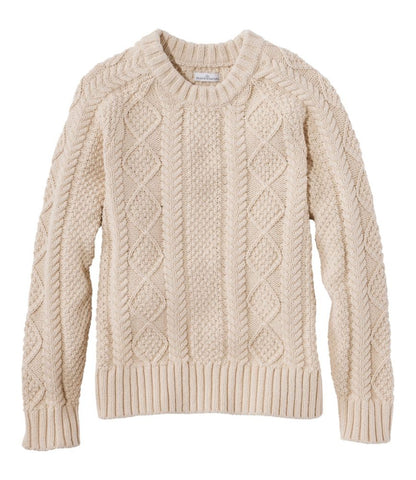 Women's Signature Cotton Fisherman Sweater, Crewneck - US 9157