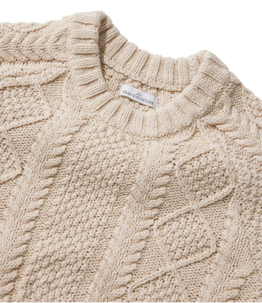 Women's Signature Cotton Fisherman Sweater, Crewneck - US 9157