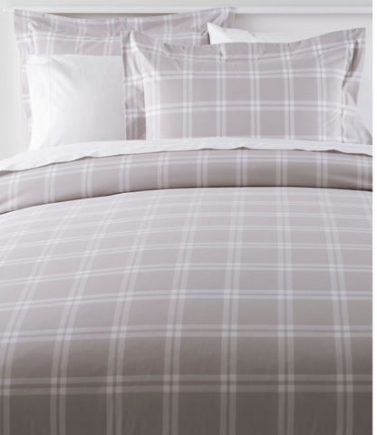 280-Thread-Count Pima Cotton Percale Comforter Cover Collection, Windowpane - US 7064
