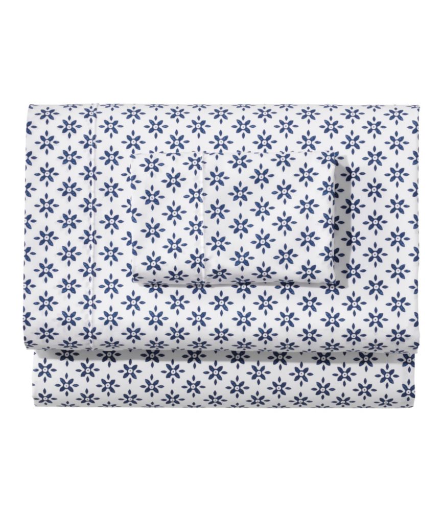 Sunwashed Percale Sheet Collection, Block Floral Print - US 5548