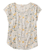 Women's Lakeside Linen/Cotton Tee, Short-Sleeve Scoopneck Print - US 2156